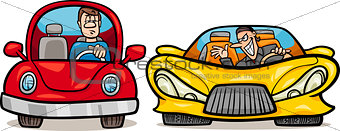 malicious driver cartoon illustration