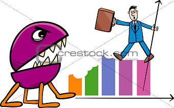 recession in business cartoon illustration