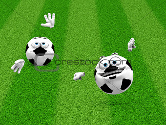 Two soccer ball smilies