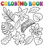 Coloring book leaves theme 1