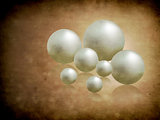 White pearls on grunge background