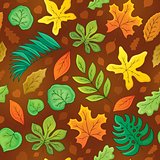 Seamless background with leaves 3