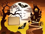 Theme with Halloween silhouette 3