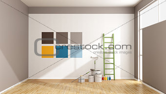Select color swatch to paint wall