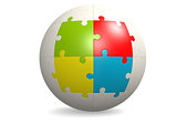 White round puzzle with four color