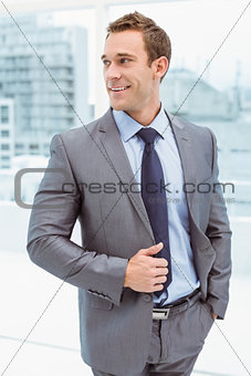 Smart businessman in suit at office