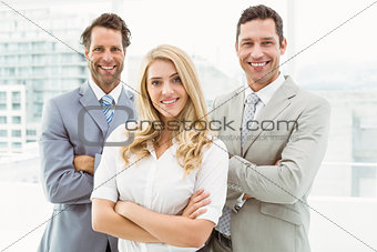 Portrait of young business people in office