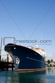 blue luxury yacht