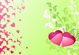 Love hearts and background / valentine's or wedding / vector ill