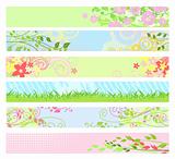 Spring floral website banners / vector