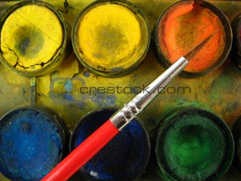 brush and watercolor box
