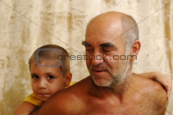 senior man with a grandson