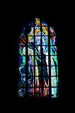 multi colored stained glass window