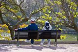 Old couple in bench