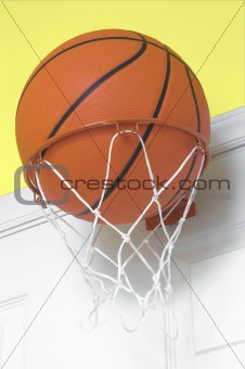 Basketball in Small Hoop