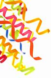 colorful streamers on white background