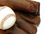 baseball mitt and ball