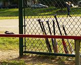 baseball bats and bench