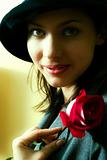 beautiful girl with rose