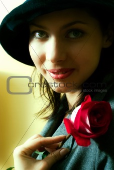beautiful girl with rose