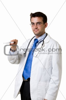 Doctor with thermometer