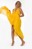 Blowing yellow dress
