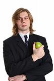 A businessman with an apple