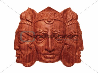 Trimurti wooden mask