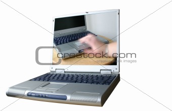 surfing the net on a laptop