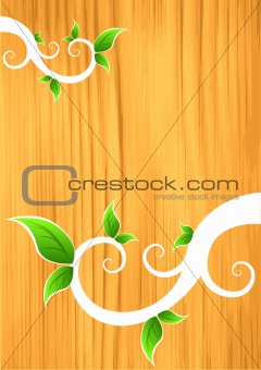 Floral elements on Wood