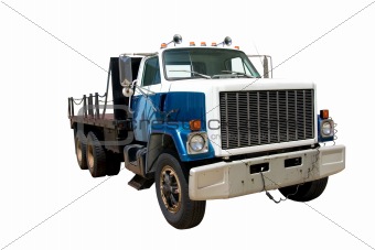 Flat Bed Truck front angle isolated