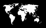 world map with clipping path