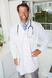 Smiling male doctor in medical office