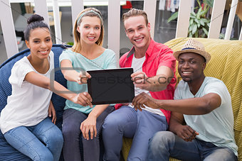 Creative team people with digital tablet