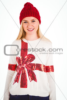Festive blonde in christmas jumper