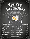 Breakfast menu on the chalkboard.