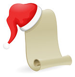 Santa Hat on Scroll Christmas Invitation
