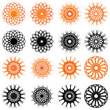 Set of swirl rounded design elements