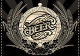 emblem beer barrel and barley for menu