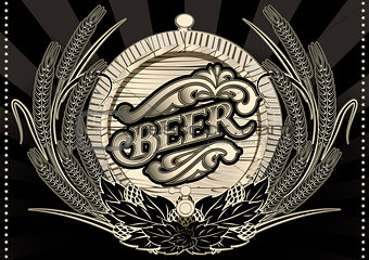emblem beer barrel and barley for menu
