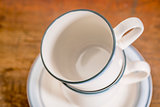 stacked coffee cups abstract