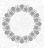 Ornate vector floral frame in Russian style Gzhel