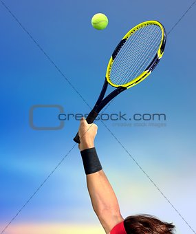 Man Making a Tennis Serve