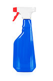 Blue plastic bottle cleaning