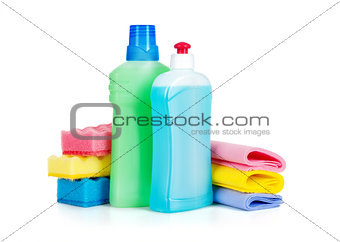 cleaning and sanitation products studio isolated