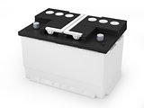 Car battery on white background