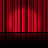 Spotlight on stage curtain. Vector.