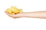 Female hand with chips