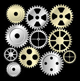 Background metallic with technology gears, vector illustration.