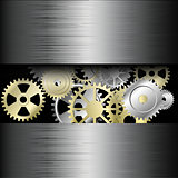 Background metallic with technology gears, vector illustration.